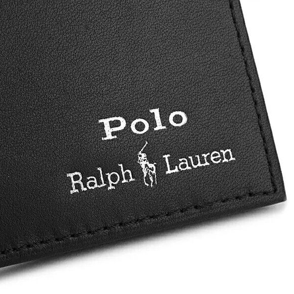 NIB POLO RALPH LAUREN Men's WALLET BIFOLD SMOOTH LEATHER BLACK - Picture 3 of 13